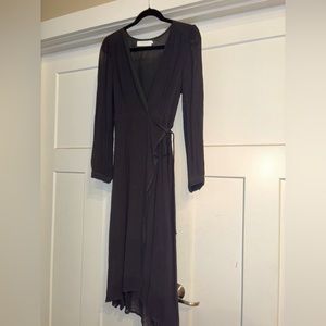 ASTR dress black low cut wrap dress mid, purchased from nordstroms, size L.